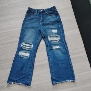 NWOT Cider Blue Denim Jeans with Knee Rips